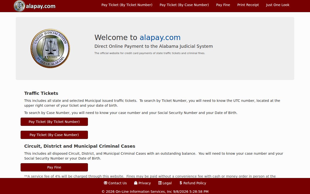 Henry County traffic warrant court payment options on AlaPay