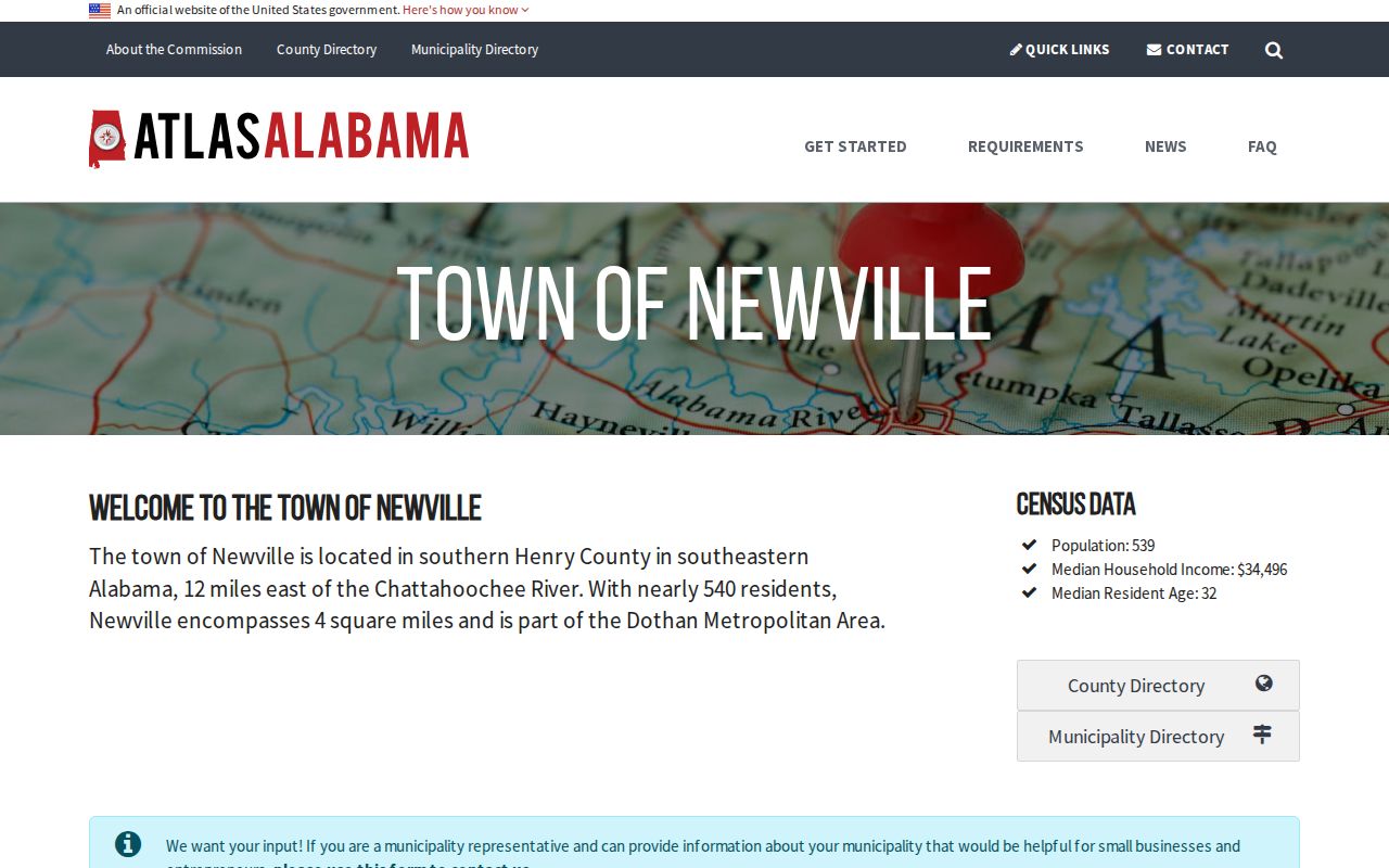 Newville warrant records town context from the official Alabama Atlas profile