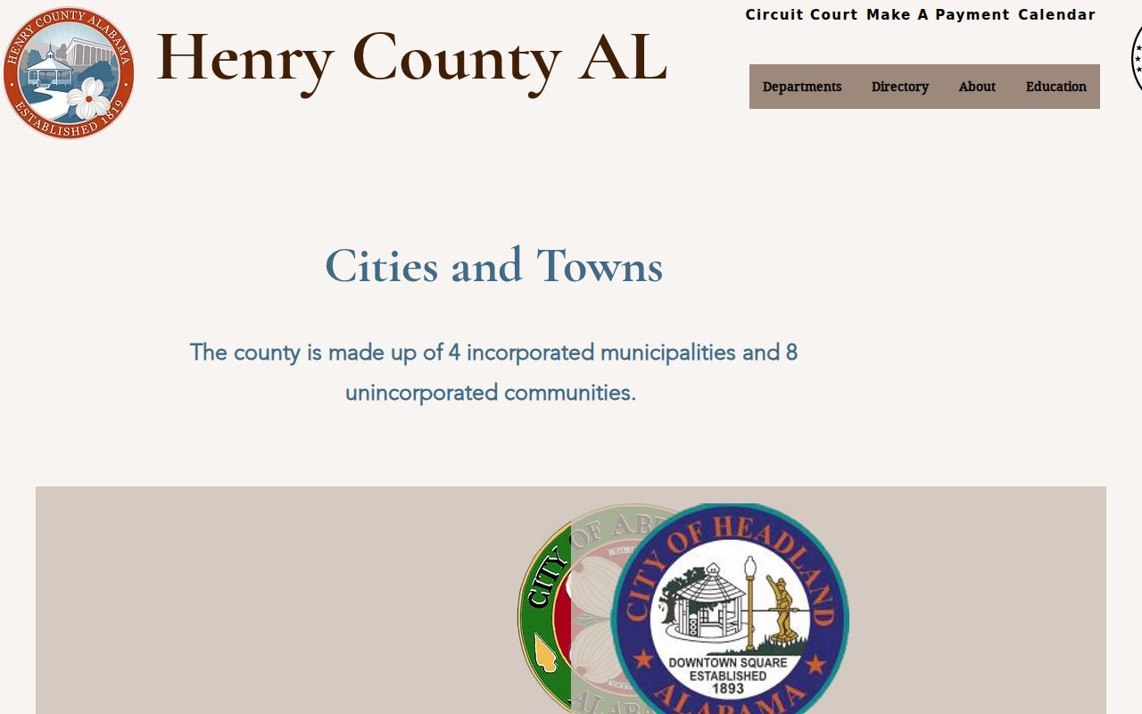 Henry County official municipalities and communities page